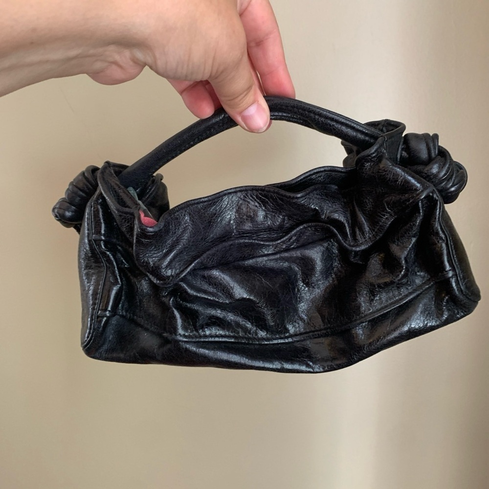 Vintage Hobo  Black Distressed Mini Bag Purse Party 90’s